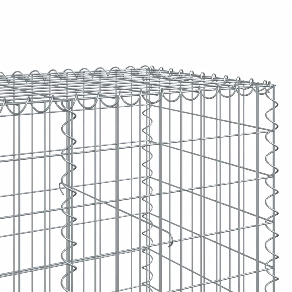 vidaXL Gabiónový kôš s krytom 200x100x100 cm pozinkované železo