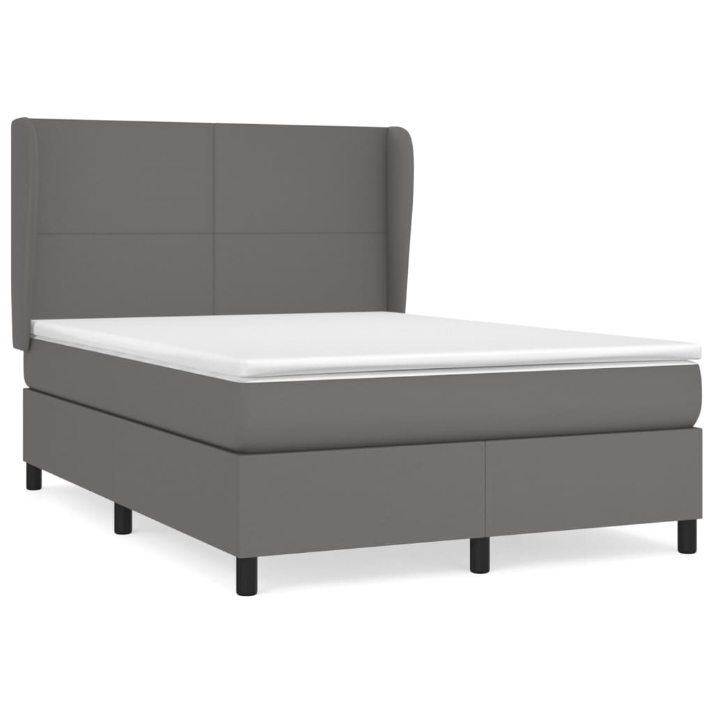 vidaXL Boxspring posteľ s matracom sivá 140x200 cm umelá koža