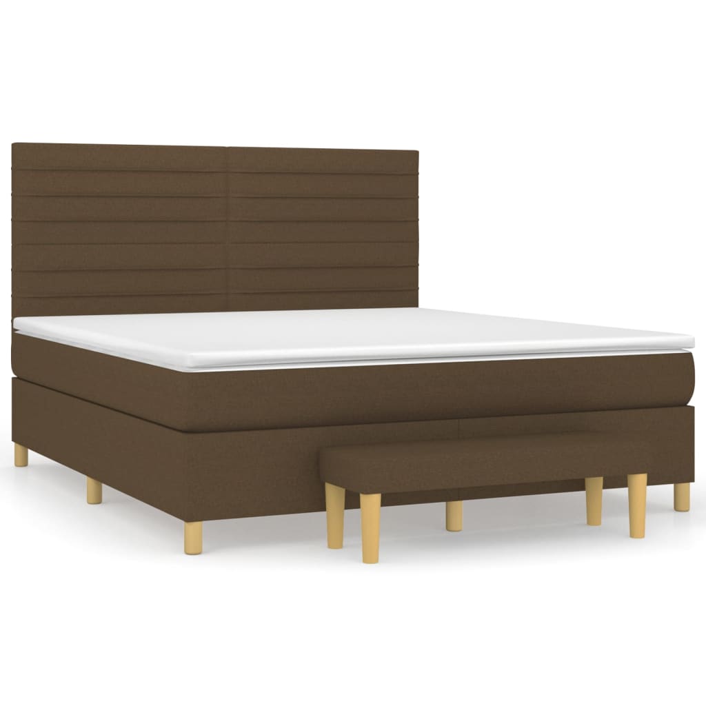 vidaXL Boxspring posteľ s matracom tmavohnedá 180x200 cm látka