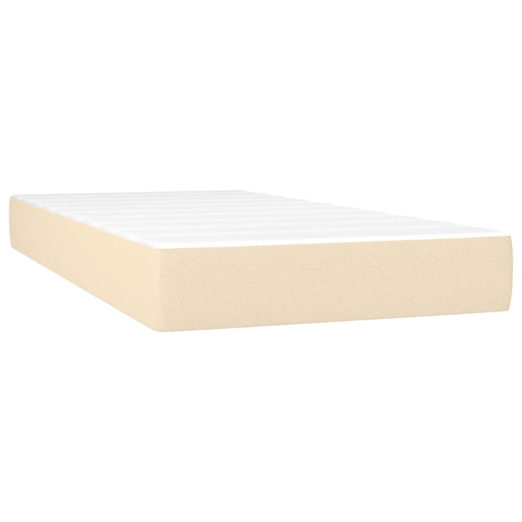 vidaXL Boxspring posteľ s matracom krémová 200x200 cm látka