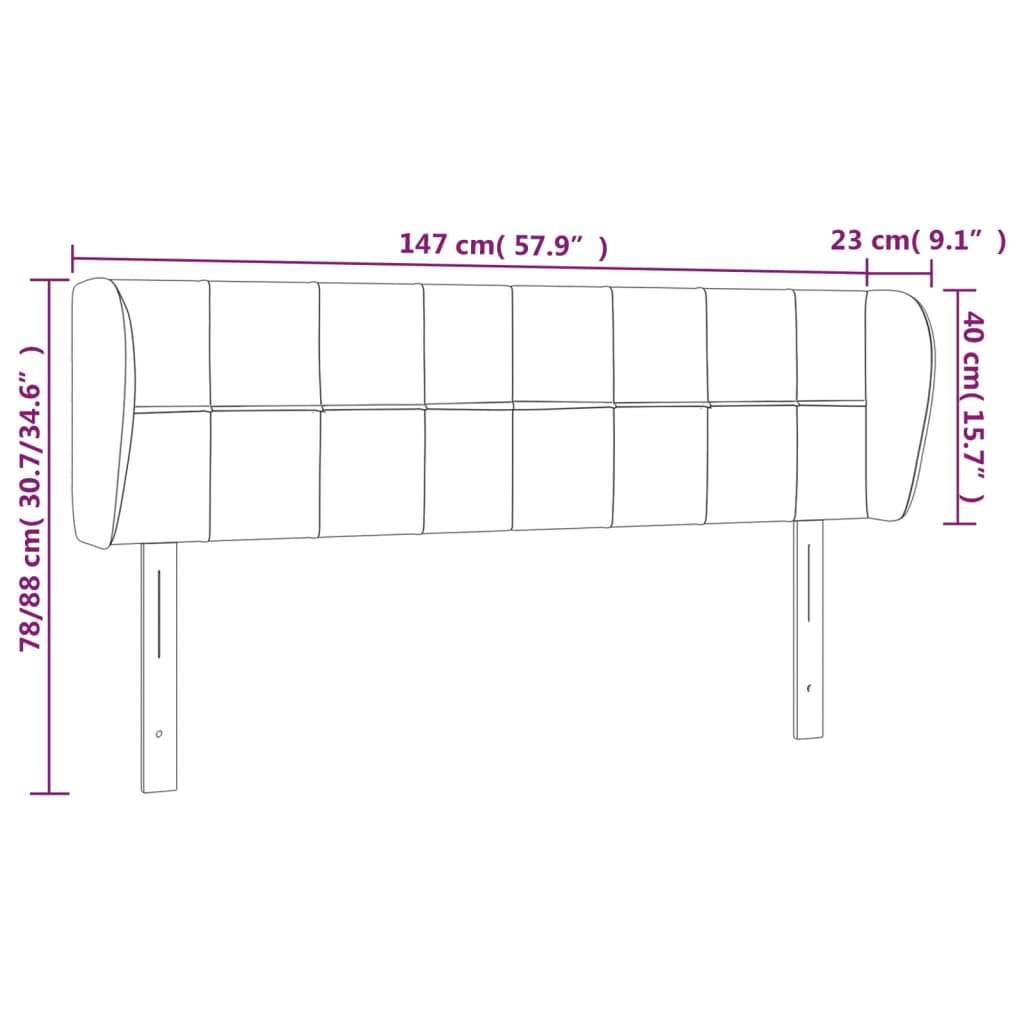 vidaXL Čelo postele so záhybmi čierne 147x23x78/88 cm zamat