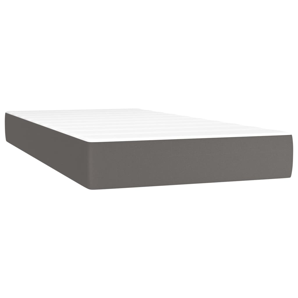 vidaXL Boxspring posteľ s matracom sivá 90x200 cm umelá koža