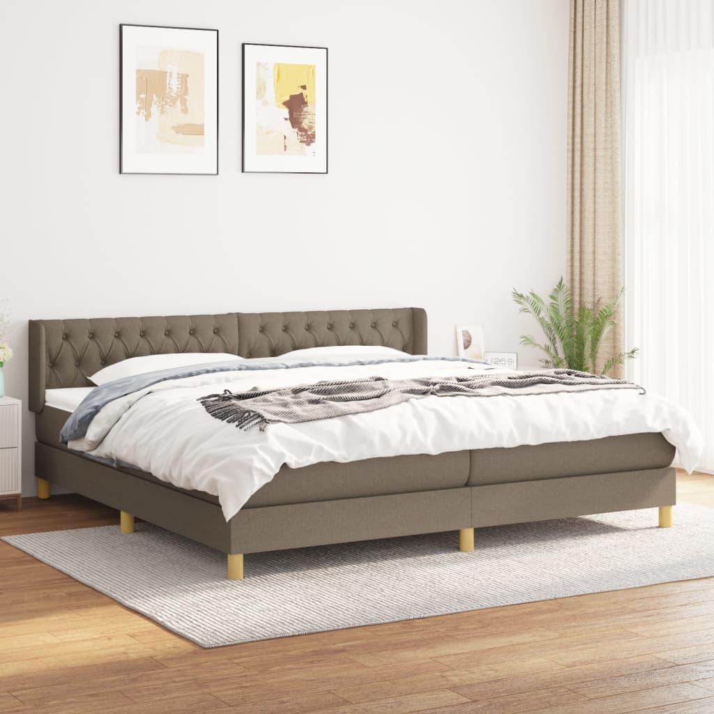 vidaXL Boxspring posteľ s matracom sivohnedý 200x200 cm látka