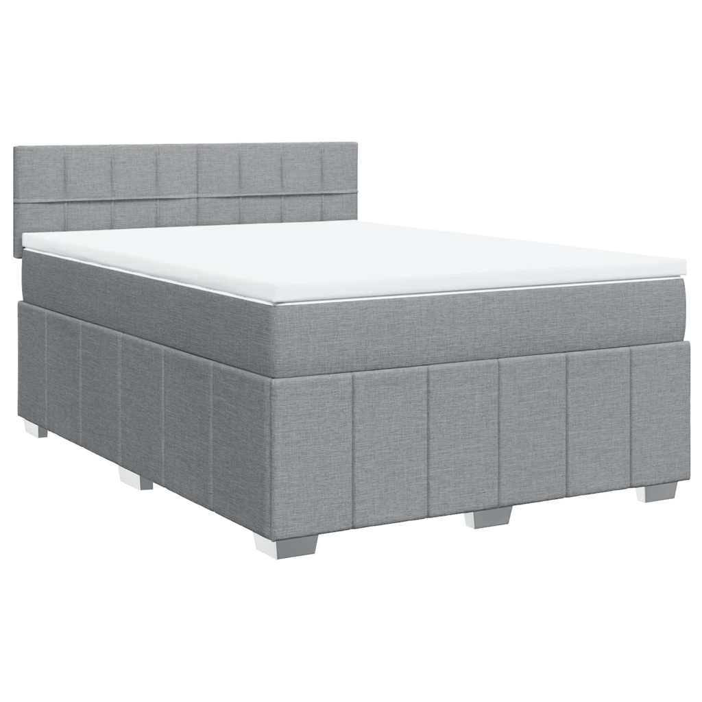 vidaXL Boxspring posteľ s matracom bledosivá 140x200 cm látka