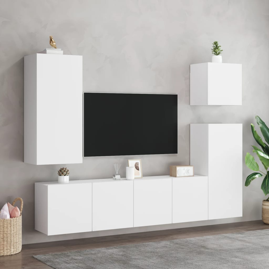 vidaXL TV skrinky nástenné 2 ks biele 80x30x41 cm