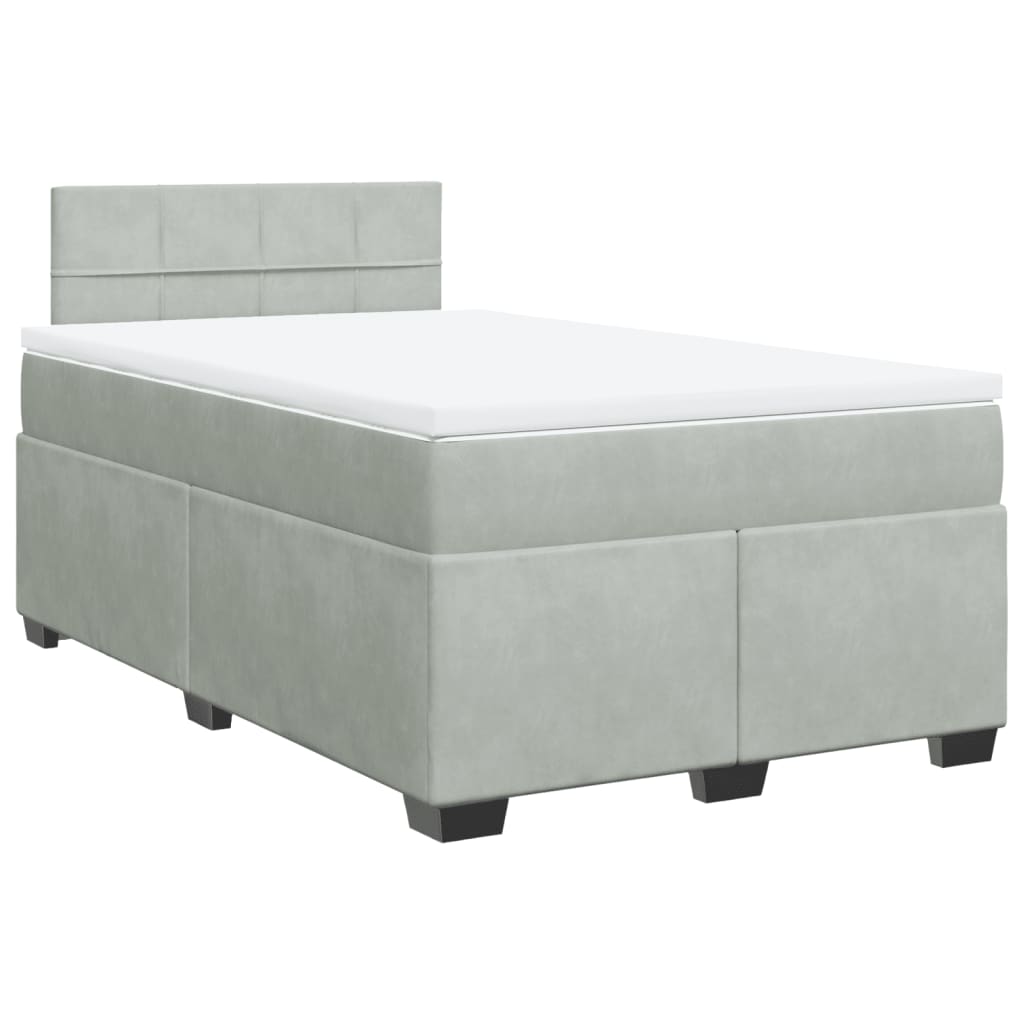 vidaXL Boxspring posteľ s matracom bledosivá 120x190 cm zamat