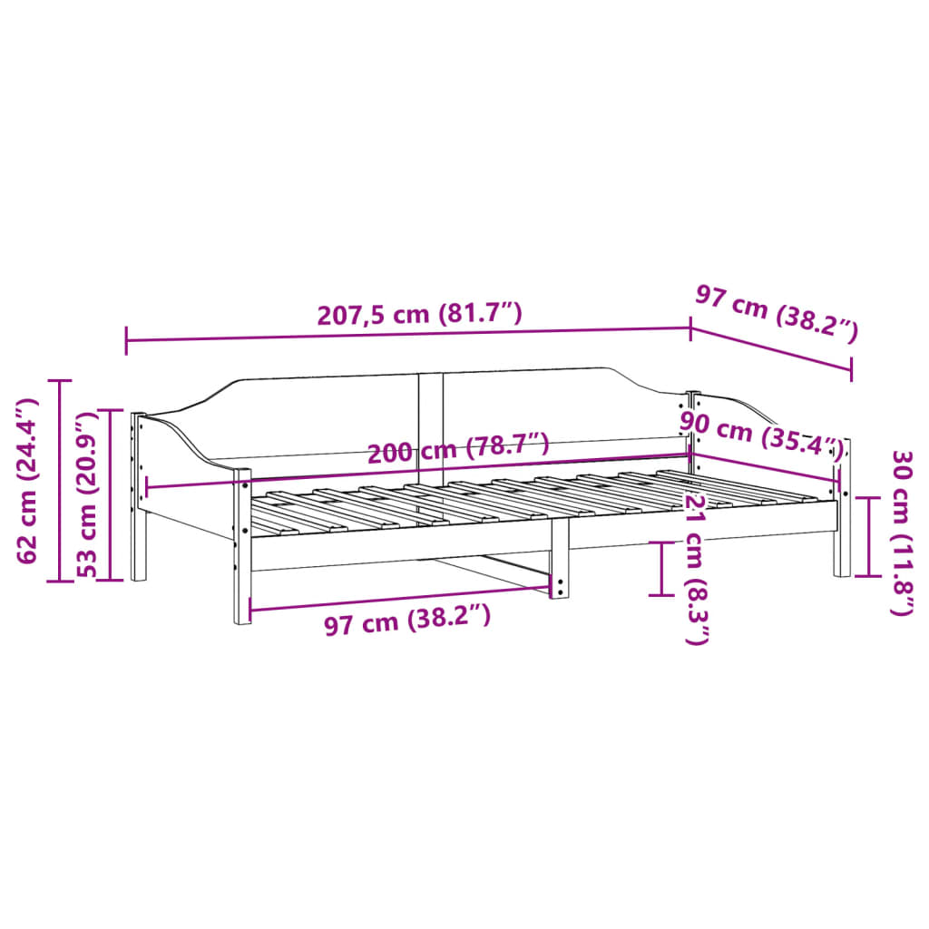 vidaXL Posteľ bez matraca biely 150x200 cm masívna borovica