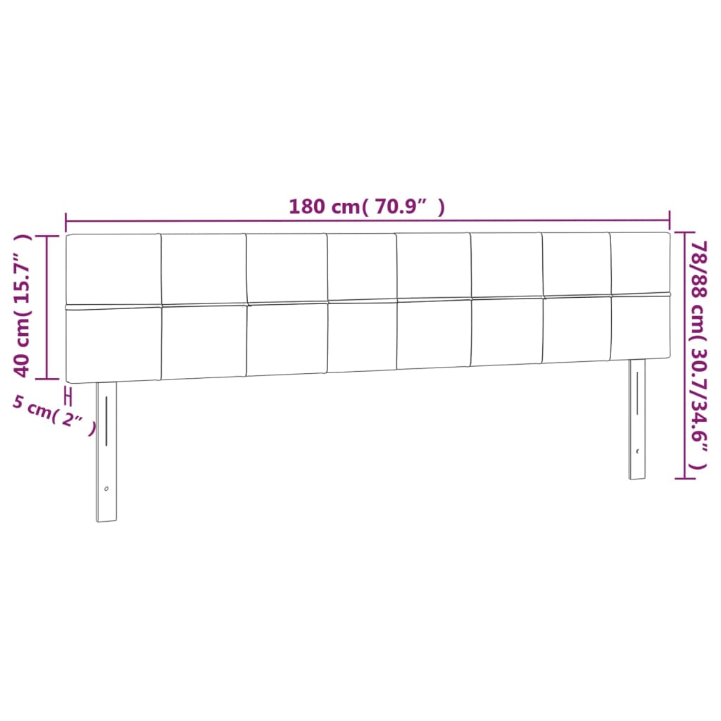 vidaXL Čelá postele 2 ks bledosivé 90x5x78/88 cm látka