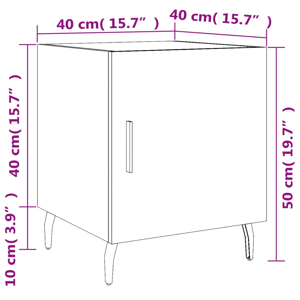 vidaXL Nočné stolíky 2 ks čierne 40x40x50 cm kompozitné drevo