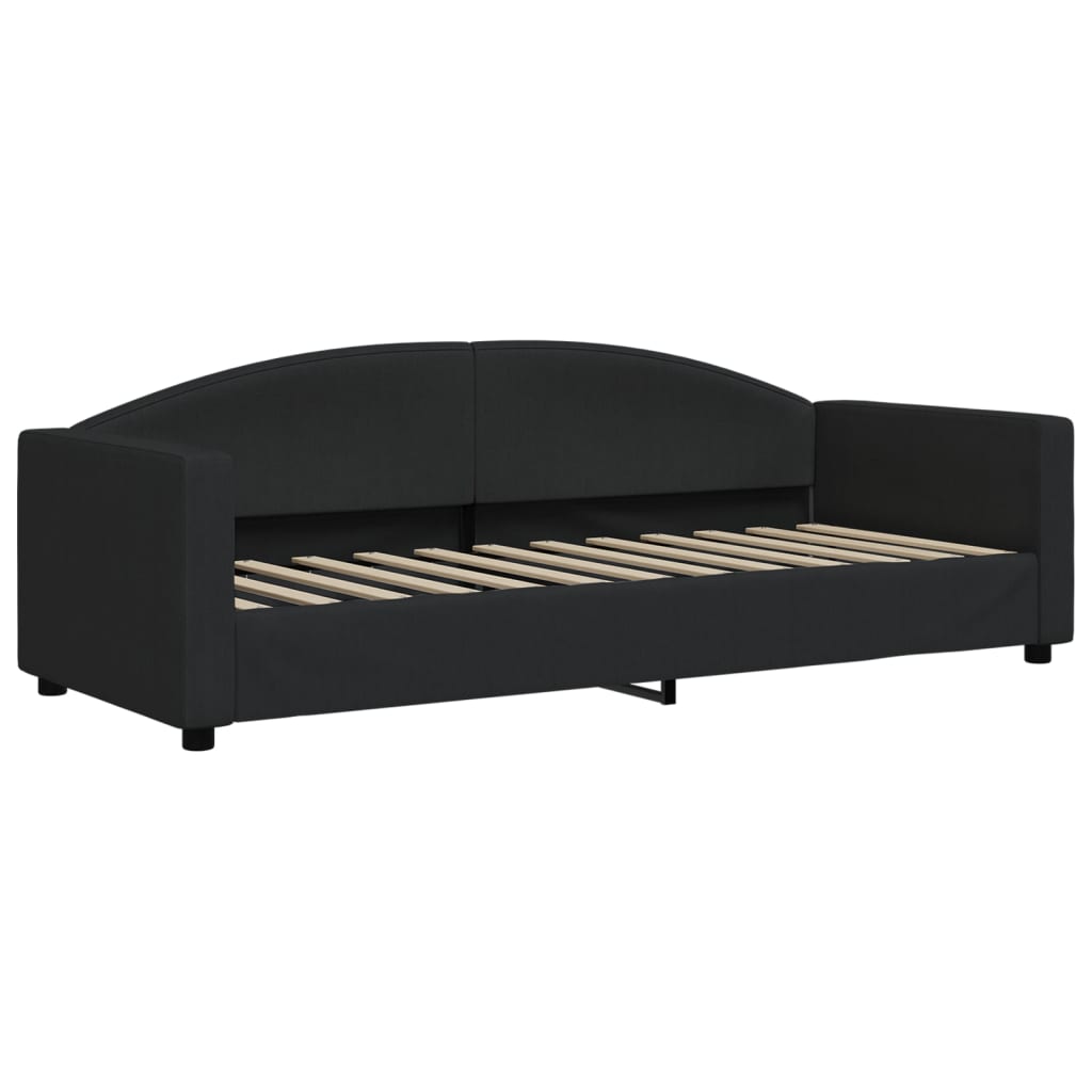 vidaXL Rozkladacia denná posteľ so zásuvkami čierna 80x200 cm látka