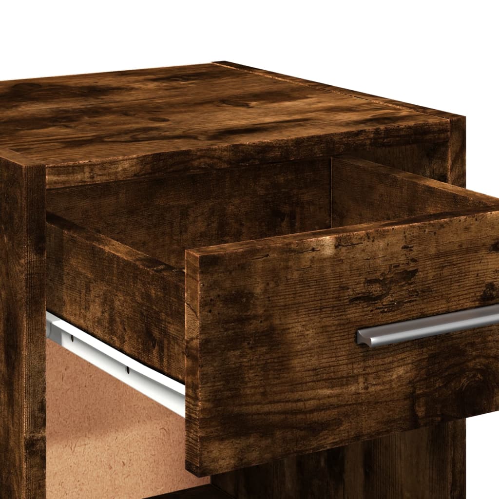vidaXL Nočné stolíky 2 ks dymový dub 35x34x65 cm kompozitné drevo