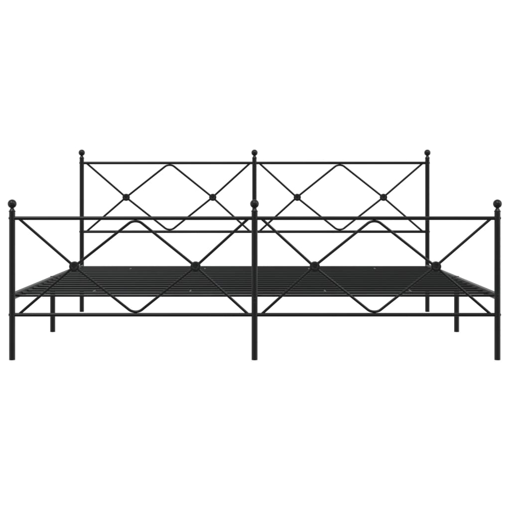 vidaXL Kovový rám postele s čelom a podnožkou čierny 193x203 cm
