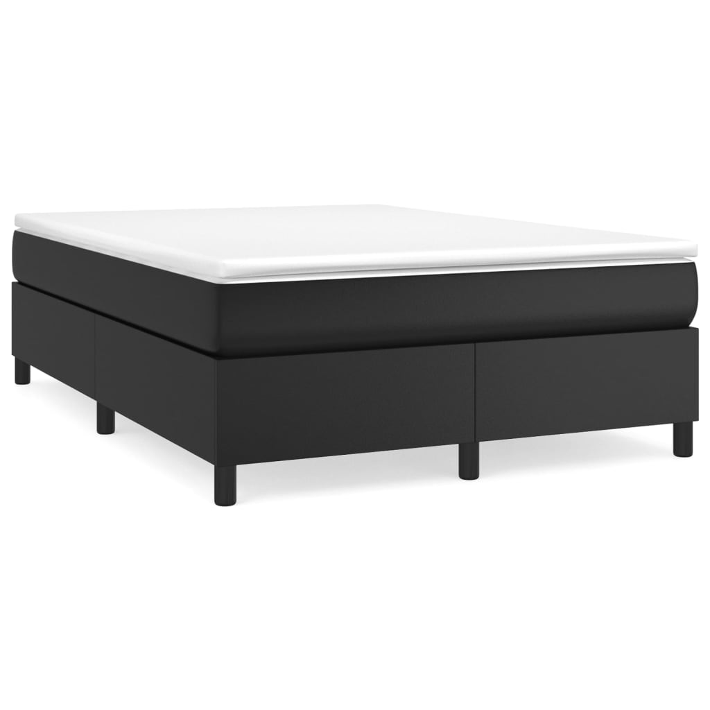 vidaXL Boxspring posteľ s matracom čierny 140x190 cm umelá koža