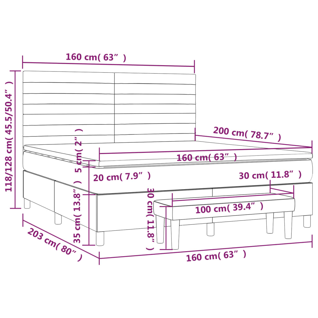 vidaXL Boxspring posteľ s matracom svetlosivá 100x200 cm látka