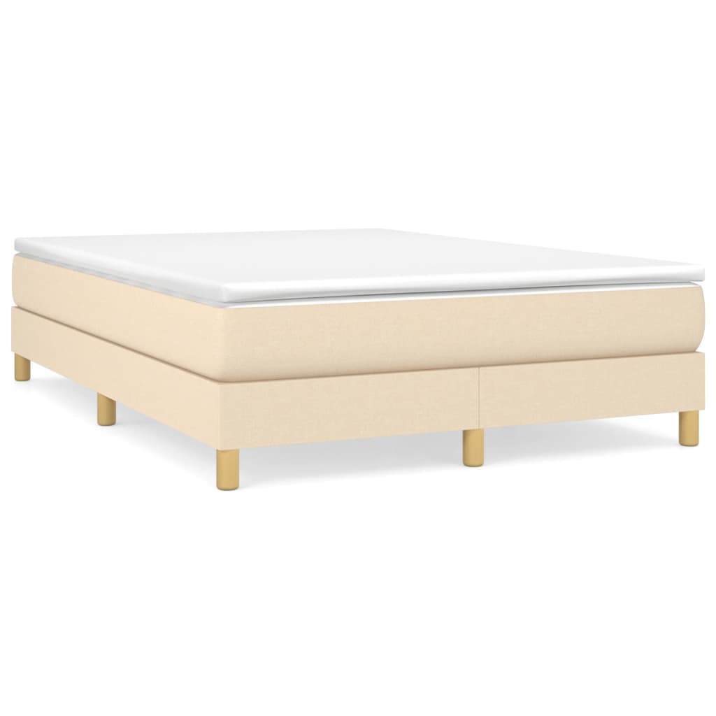 vidaXL Boxspring posteľ s matracom krémový 140x190 cm látka