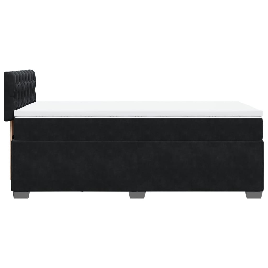 vidaXL Posteľný rám boxspring s matracom čierny 90x190 cm zamat