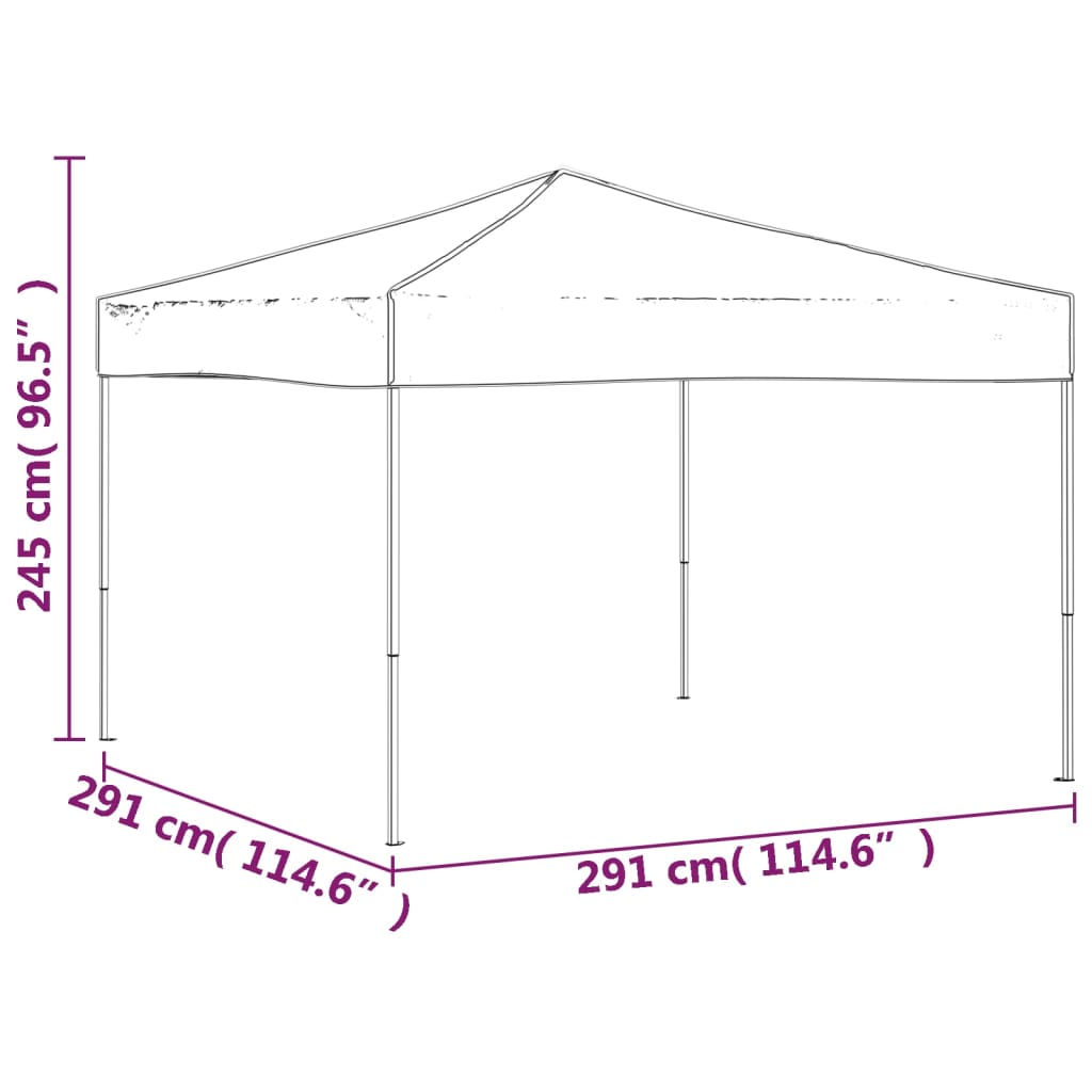 vidaXL Skladací párty stan krémový 3x3 m