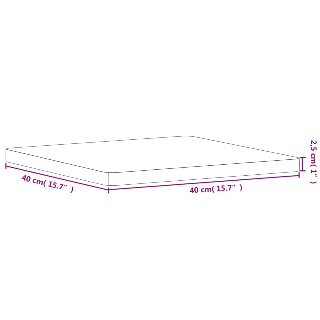 vidaXL Stolová doska 40x40x2,5 cm štvorcová masívny buk