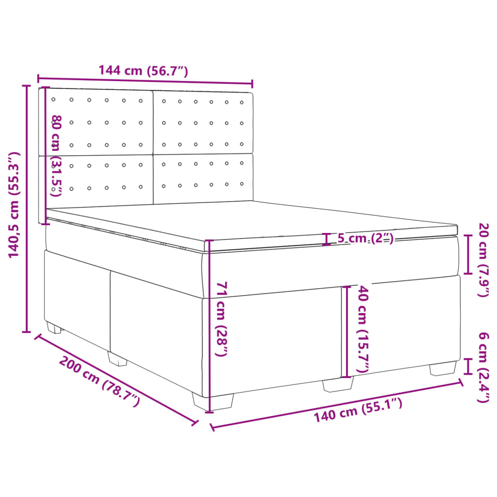 vidaXL Boxspring posteľ s matracom kapučínová 140x200 cm umelá koža