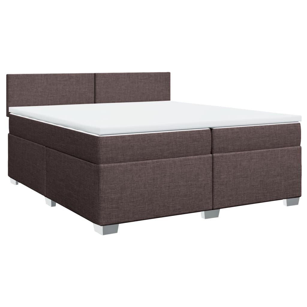 vidaXL Boxspring posteľ s matracom tmavohnedá 200x200 cm látka