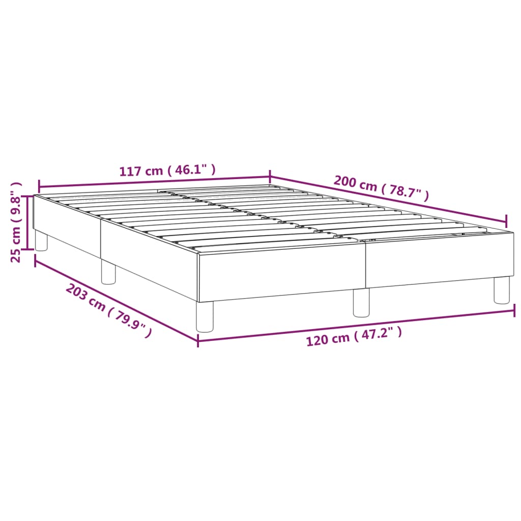 vidaXL Posteľ bez matraca krémová 120x200 cm látka