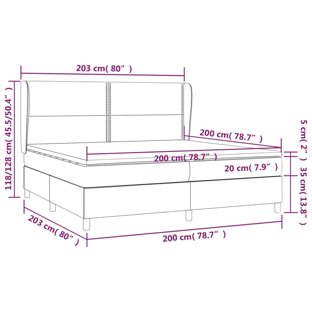 vidaXL Boxspring posteľ s matracom tmavohnedá 200x200 cm látka