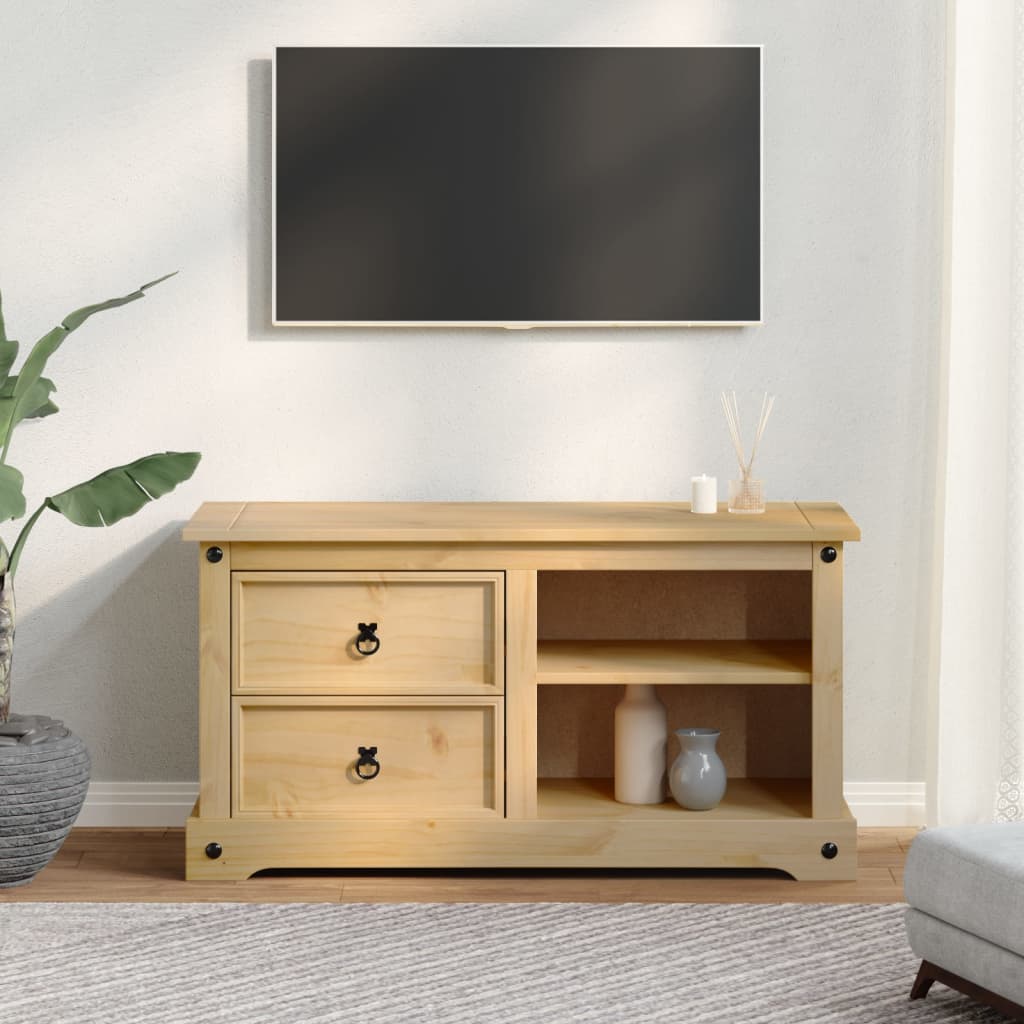 vidaXL TV skrinka Corona 100x40x52 cm, borovicový masív