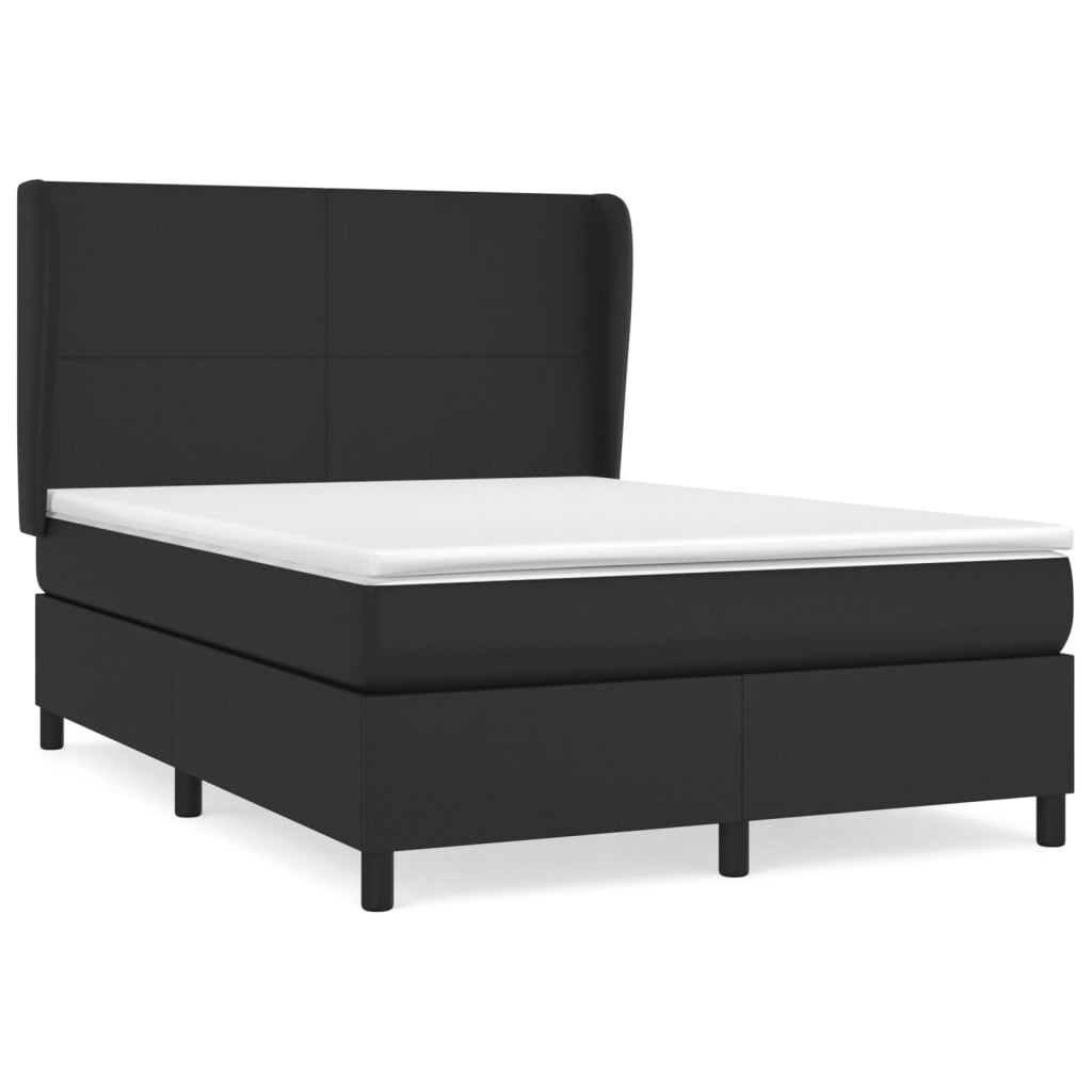 vidaXL Boxspring posteľ s matracom čierna 140x200 cm umelá koža