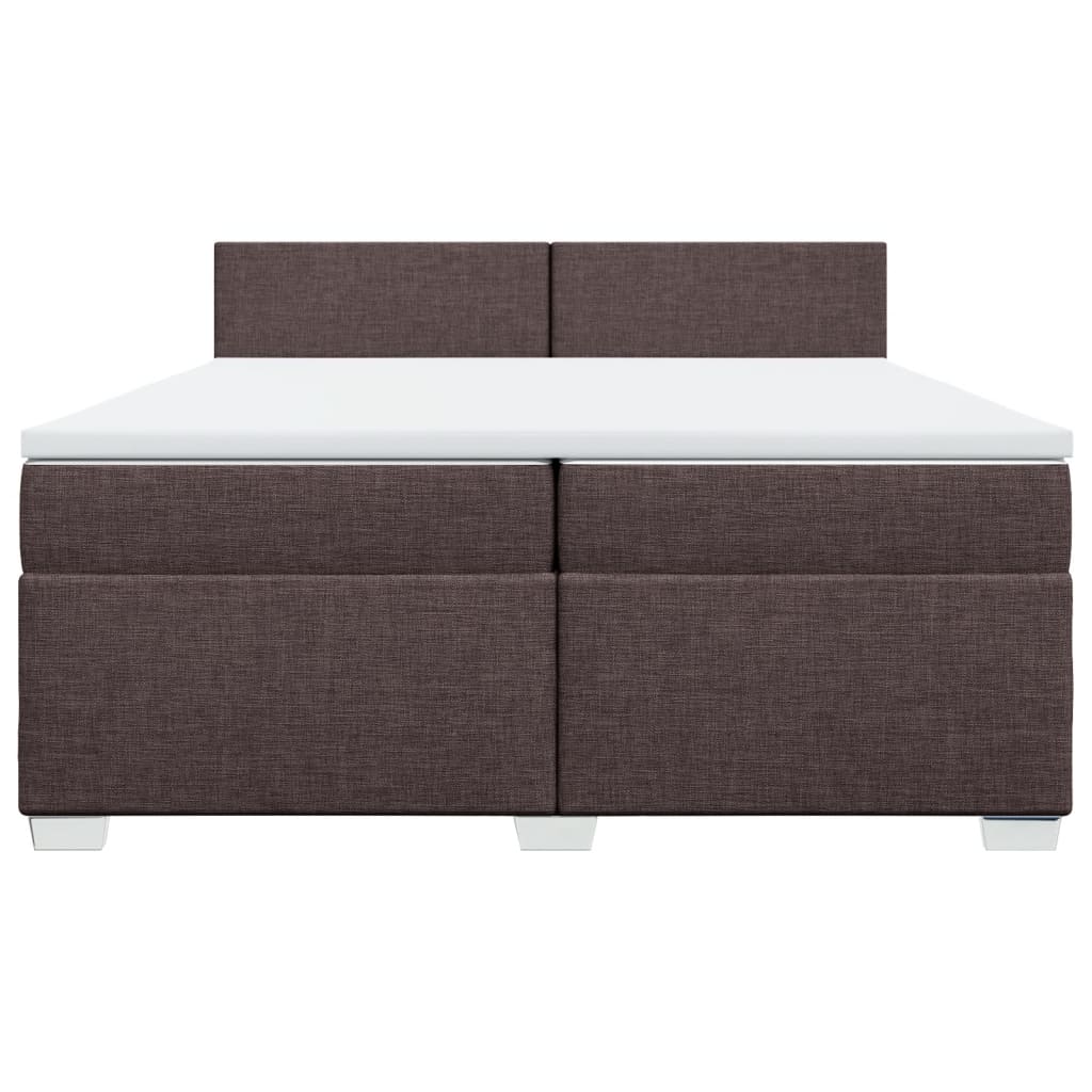 vidaXL Boxspring posteľ s matracom tmavohnedá 200x200 cm látka