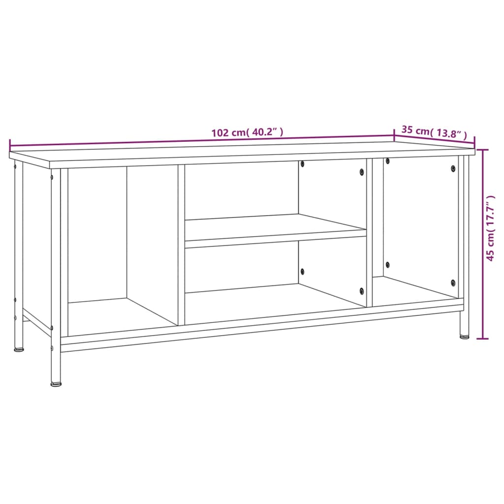 vidaXL TV skrinka dub sonoma 102x35x45 cm kompozitné drevo