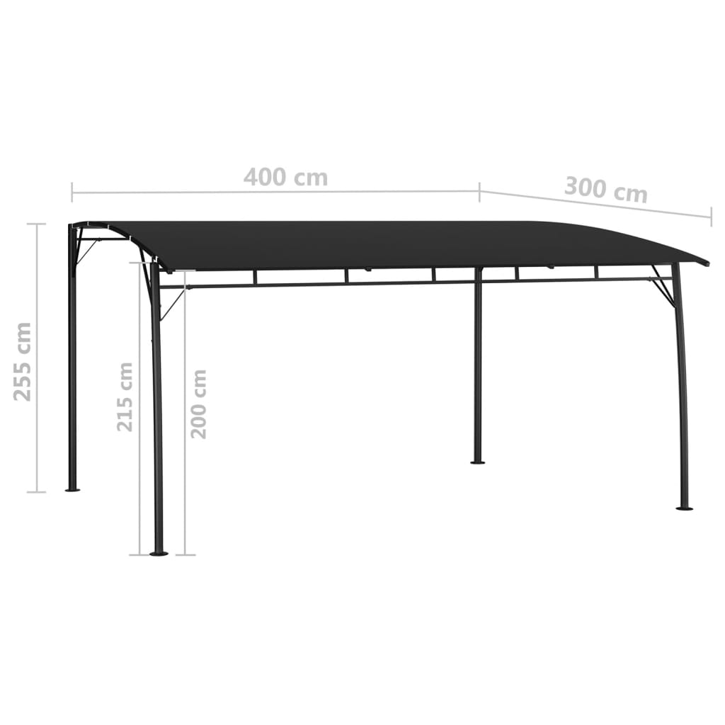 vidaXL Záhradná tieniaca markíza 4x3x2,55 m, antracitová