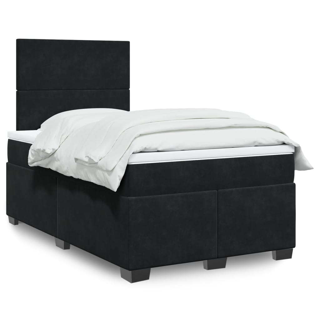 vidaXL Boxspring posteľ s matracom čierna 120x190 cm zamat