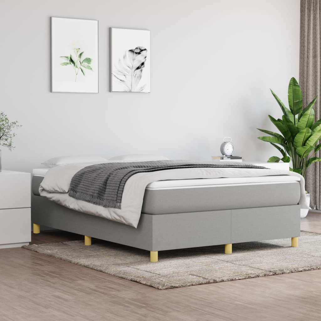 vidaXL Boxspring posteľ s matracom bledosivý 140x190 cm látka