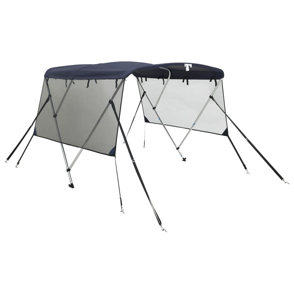 vidaXL Strieška Bimini s 3 oblúkmi a sieť. stenami 183x(154-167)x137cm