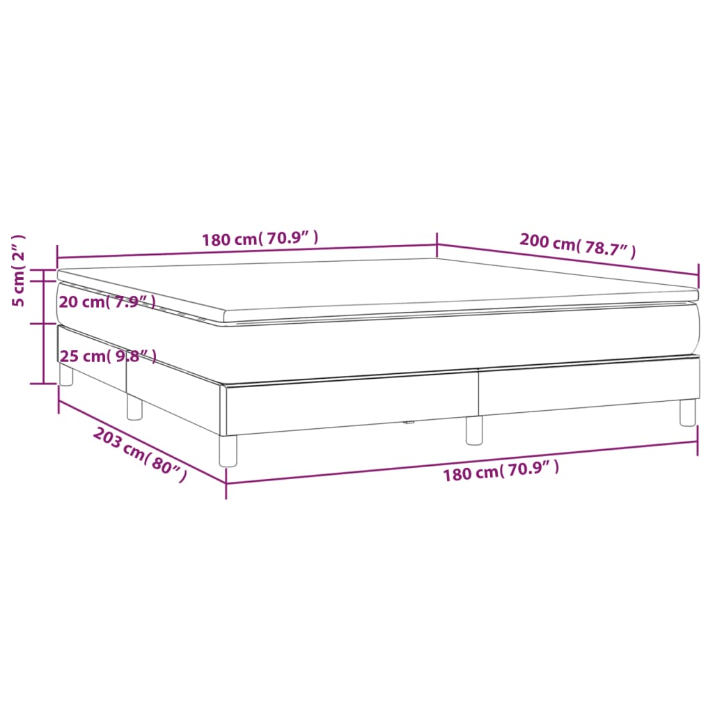 vidaXL Boxspring posteľ s matracom kapučínová 180x200 cm umelá koža