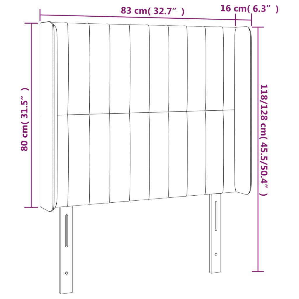 vidaXL Čelo postele s LED tmavozelené 83x16x118/128 cm zamat