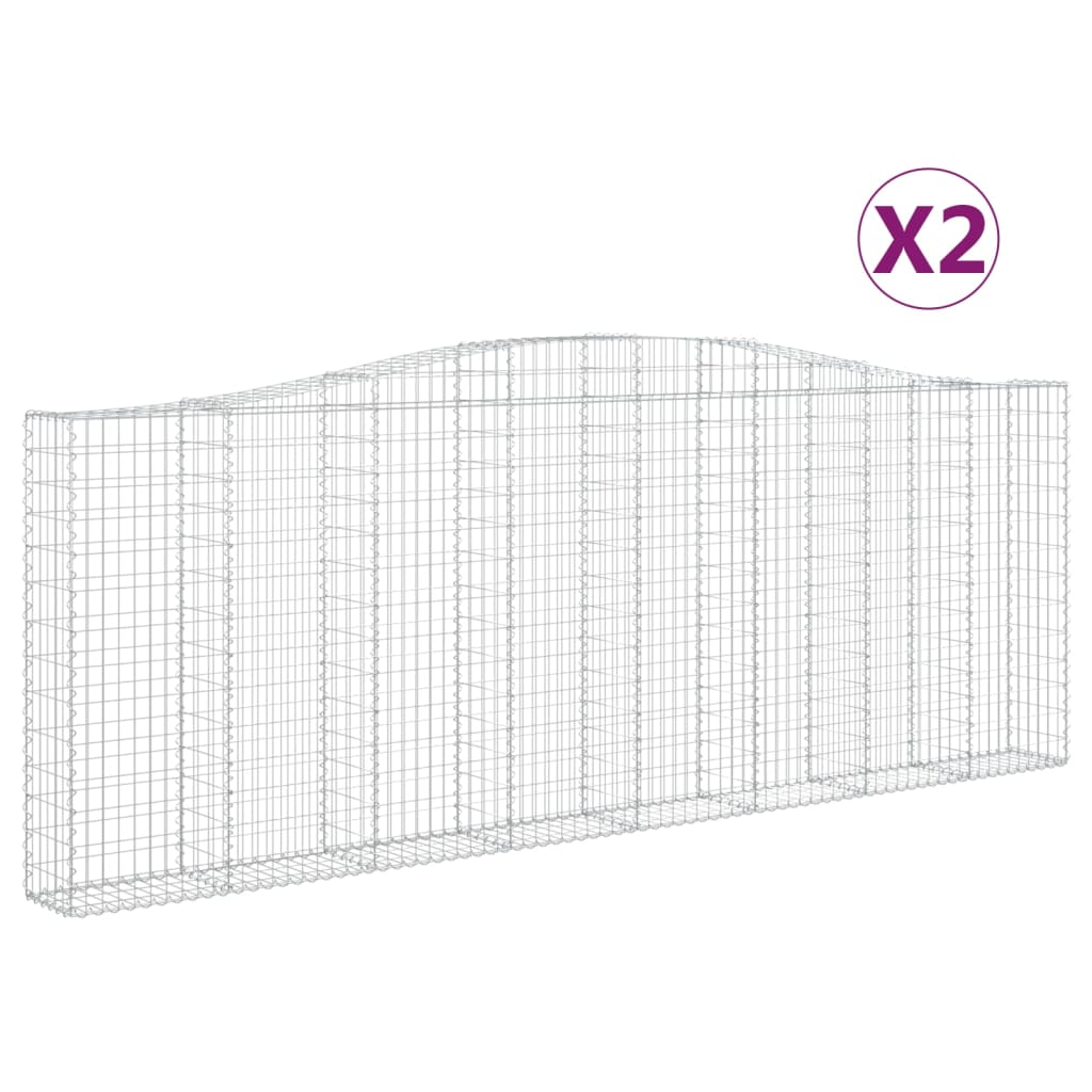 vidaXL Oblúkové gabionové koše 2 ks 400x30x140/160 cm pozink. železo