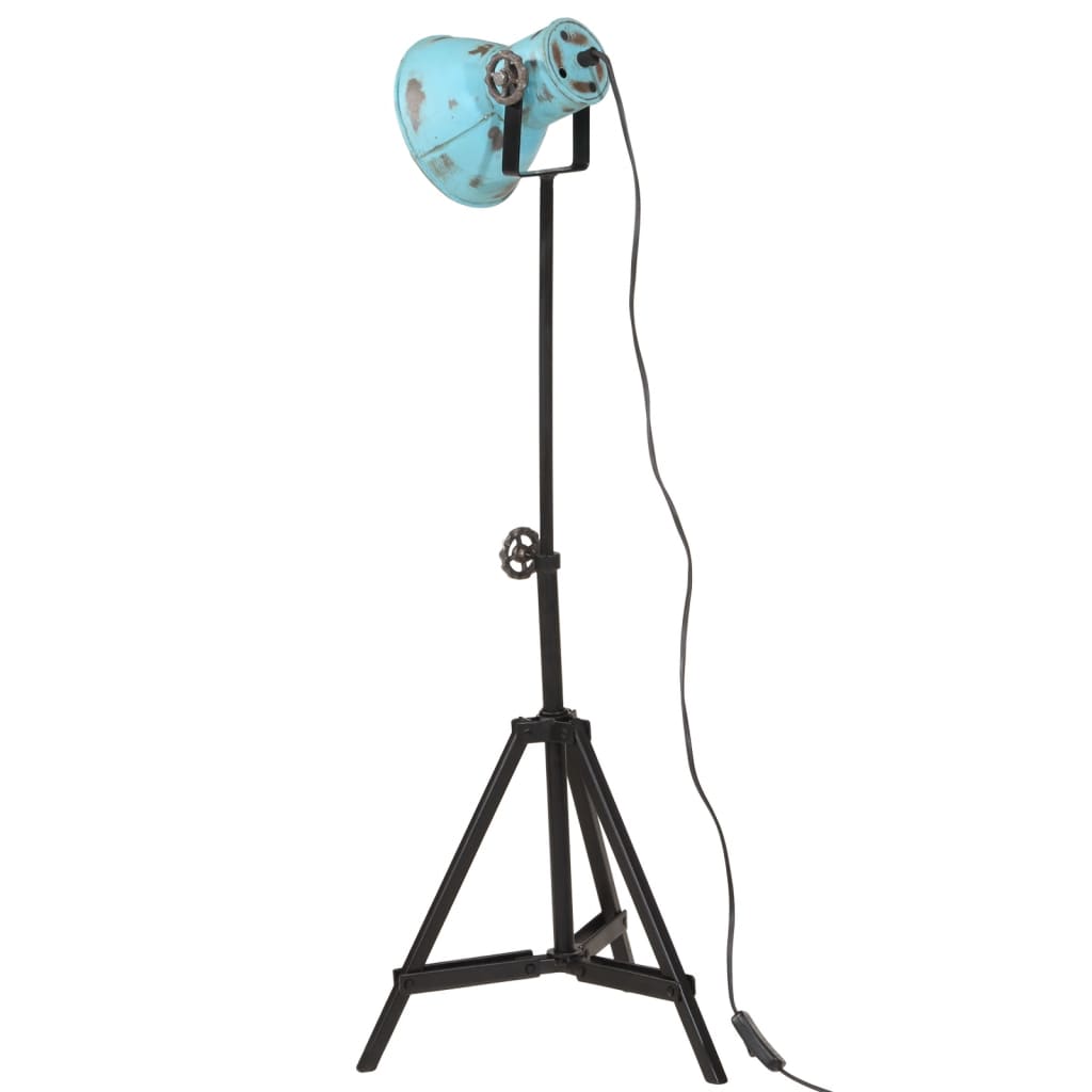 vidaXL Podlahová lampa 25 W šmuhovaná modrá 35x35x65/95 cm E27