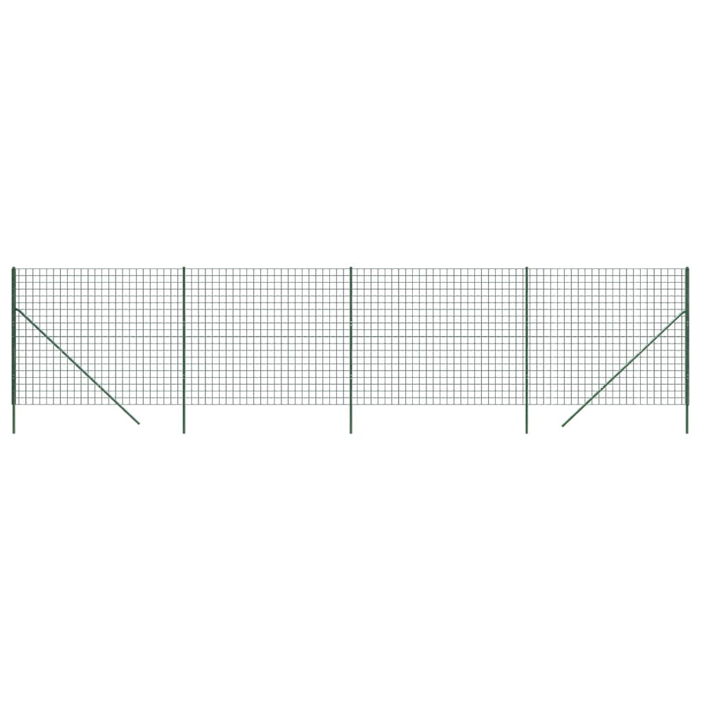 vidaXL Drôtený plot zelený 1,6x10 m pozinkovaná oceľ