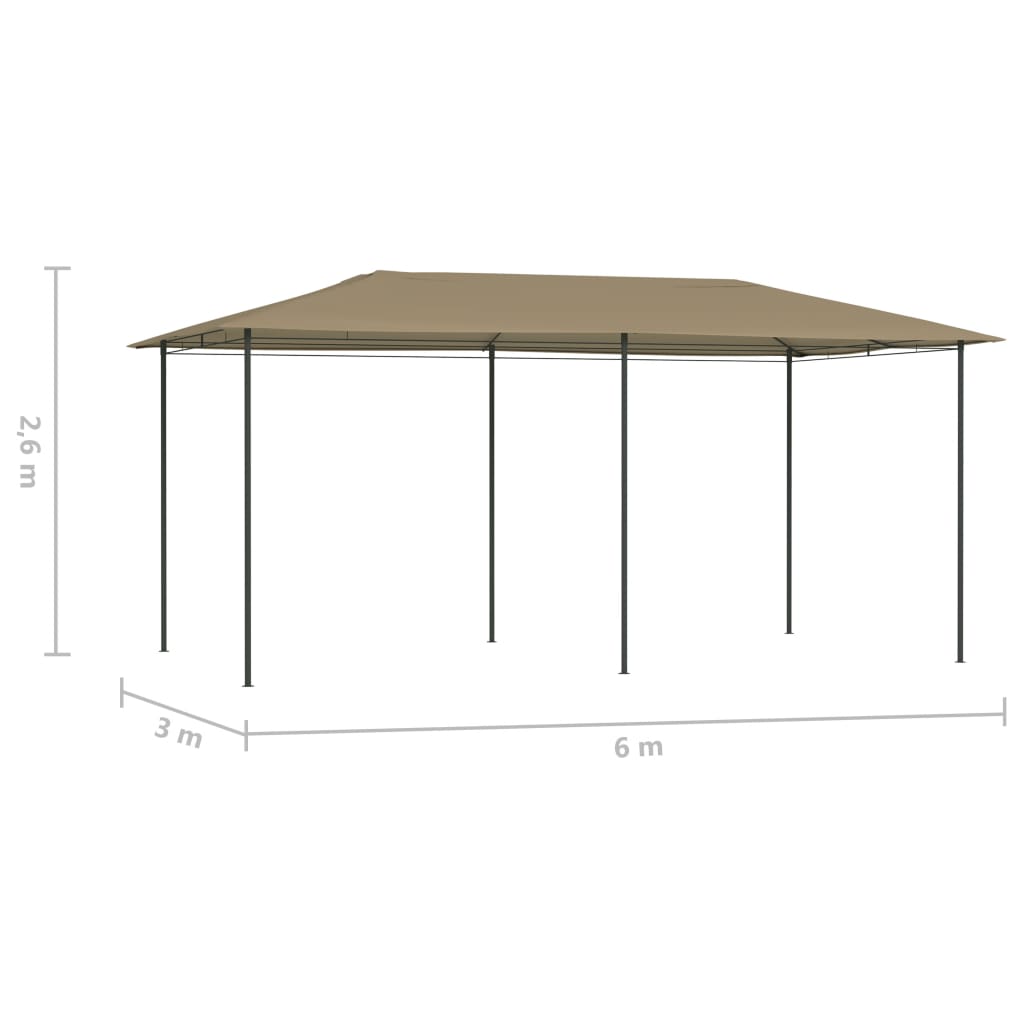 vidaXL Altánok 2,98x5,3x2,59 m sivohnedý 160 g/m²