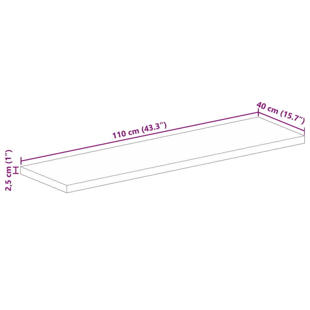 vidaXL Stolová doska 110x40x2,5 cm obdĺžnik masívne recyklované drevo