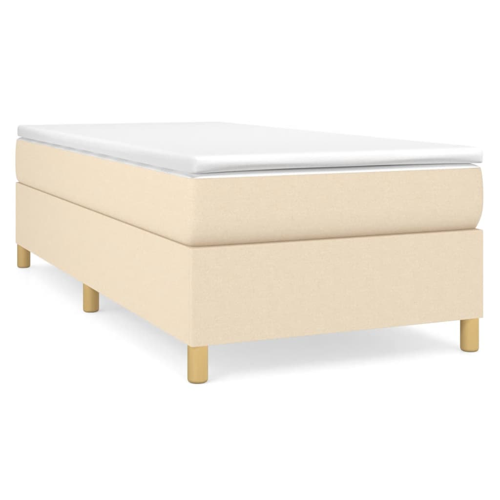 vidaXL Boxspring posteľ s matracom krémová 100x200 cm látka