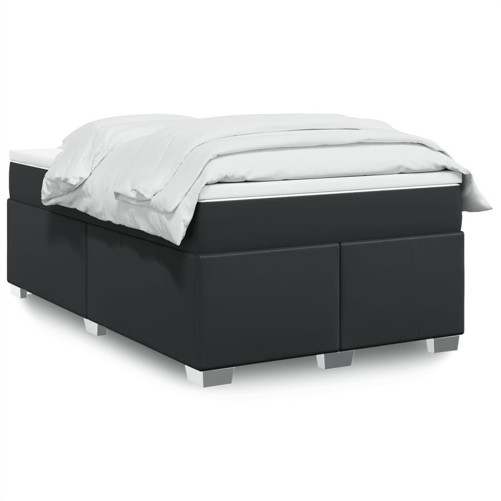 vidaXL Boxspring posteľ s matracom čierna 120x190 cm umelá koža