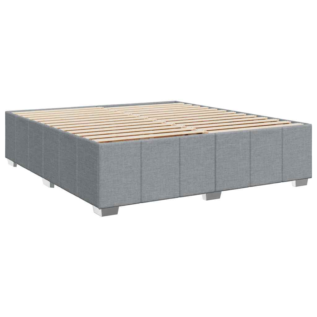 vidaXL Posteľný rám boxsping s matracom bledosivý 200x200 cm látka