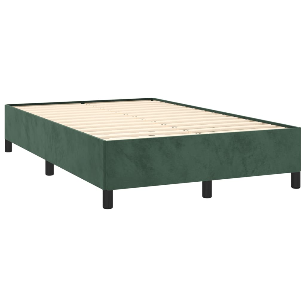 vidaXL Boxspring posteľ s matracom, tmavozelená 120x190cm, zamat