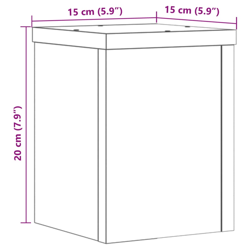 vidaXL Stojany na rastliny 2 ks biele 15x15x20 cm kompozitné drevo