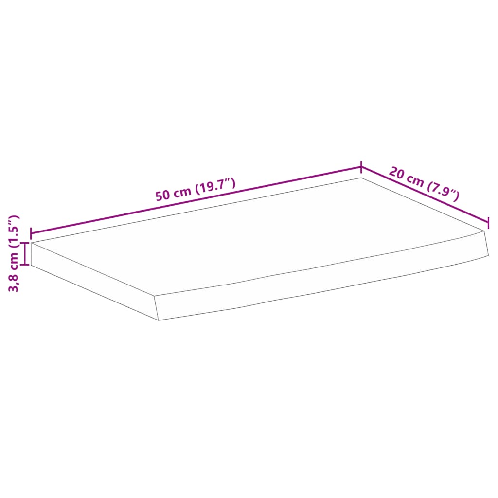 vidaXL Stolová doska živá hrana 50x20x3,8 cm masívne mango