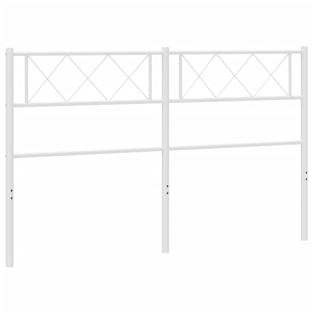 vidaXL Kovové čelo postele, biele 150cm