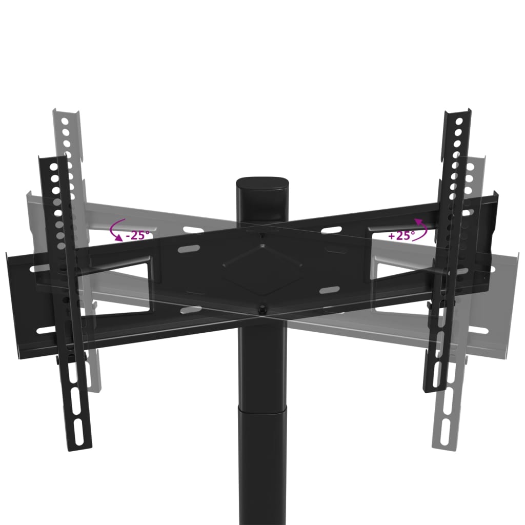 vidaXL Rohový TV stojan 3-vrstvový pre 32-65 palcov čierny