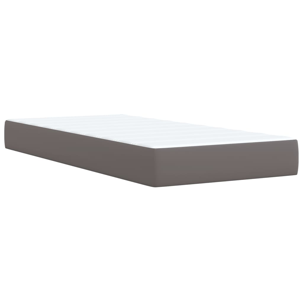 vidaXL Boxspring posteľ s matracom sivá 90x190 cm umelá koža